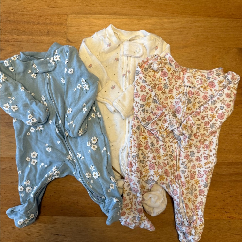 Set of Three Footie Pajamas